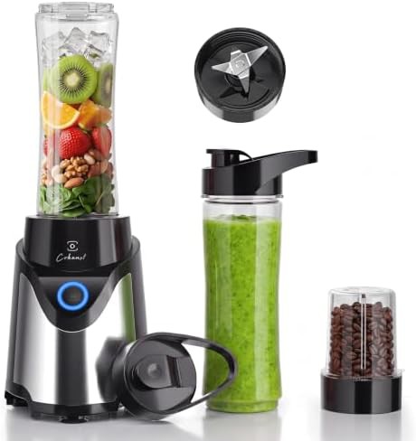 Black personal blender with to go cups