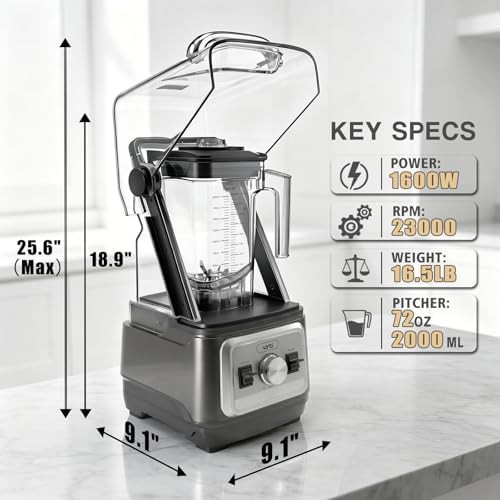 Space gray professional blender with quiet shield — photo 5