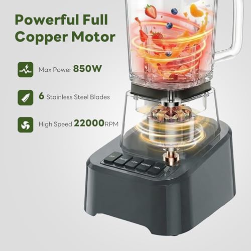 Grey glass pitcher smoothie blender 54 oz — photo 4