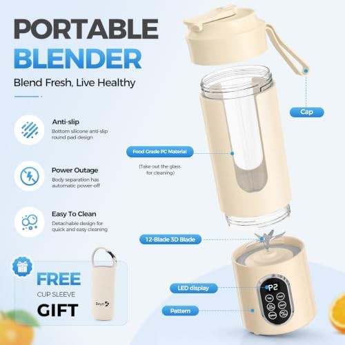 Yellow personal blender for ice and smoothies — photo 4