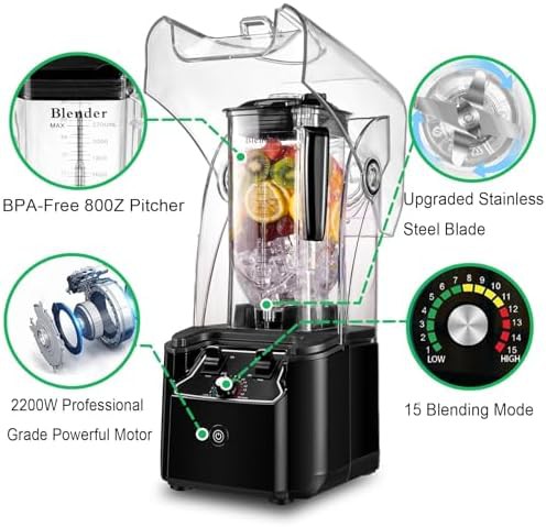 Commercial smoothie blender with 15 speeds — photo 3