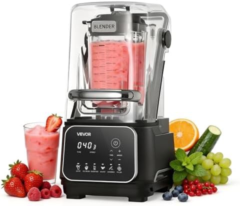 Black professional blender with sound shield
