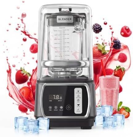 Professional blender with sound dampening enclosure