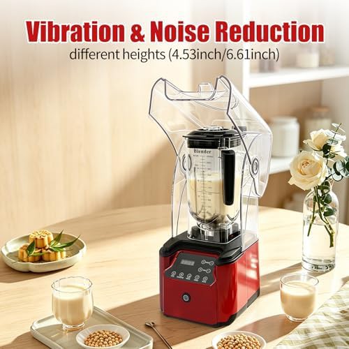 Wtobybt 2200W soundproof commercial blender with shield — photo 3