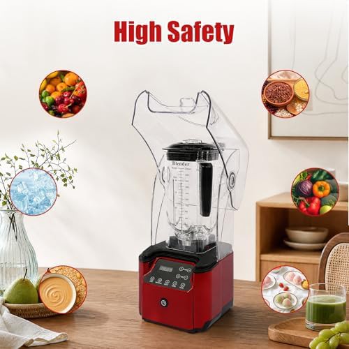 Wtobybt 2200W soundproof commercial blender with shield — photo 4