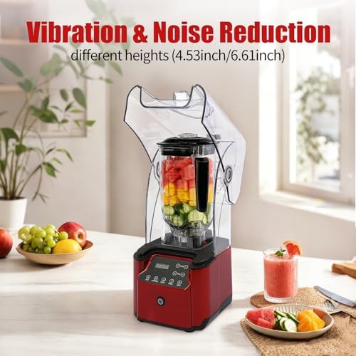 Wtobybt 2200W soundproof commercial blender with shield — photo 5