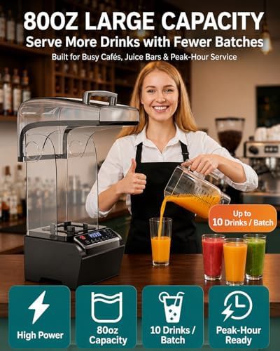 Black commercial quiet blender with smart presets — photo 4