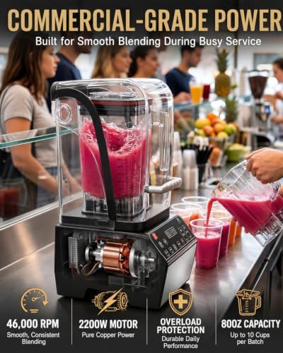 Quiet commercial blender with noise reducing shield — photo 3