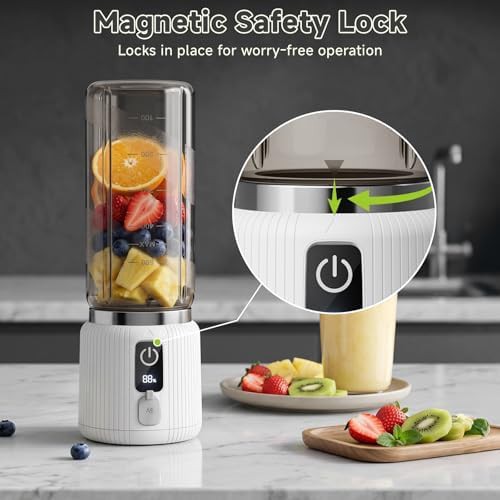 Portable white mixer with stainless blades — photo 4