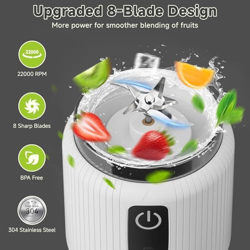 White portable blender with digital display — photo 4