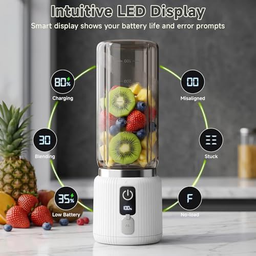 White portable blender with digital display — photo 5