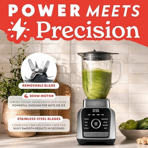 Digital blender with glass pitcher and timer — photo 4