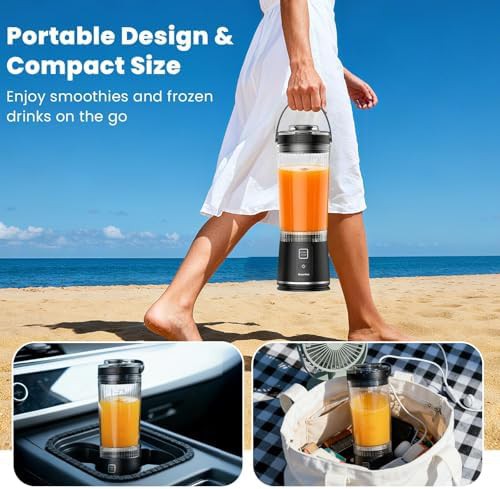 Black rechargeable portable mini blender — photo 5