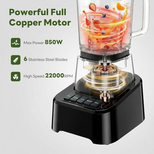 Black glass pitcher smoothie blender — photo 4