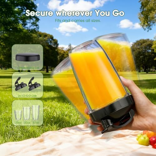 Portable smoothie blender with multiple cup sizes — photo 3